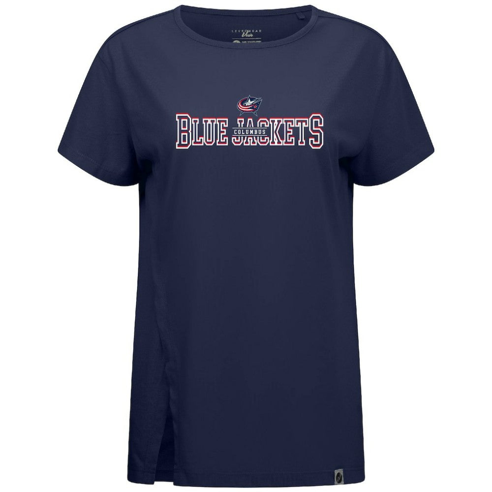 NHL Navy Columbus Blue Jackets Levelwear Women's Influx Journey T-Shirt