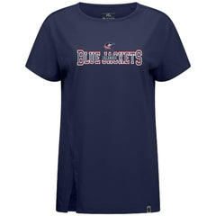 NHL Navy Columbus Blue Jackets Levelwear Women's Influx Journey T-Shirt