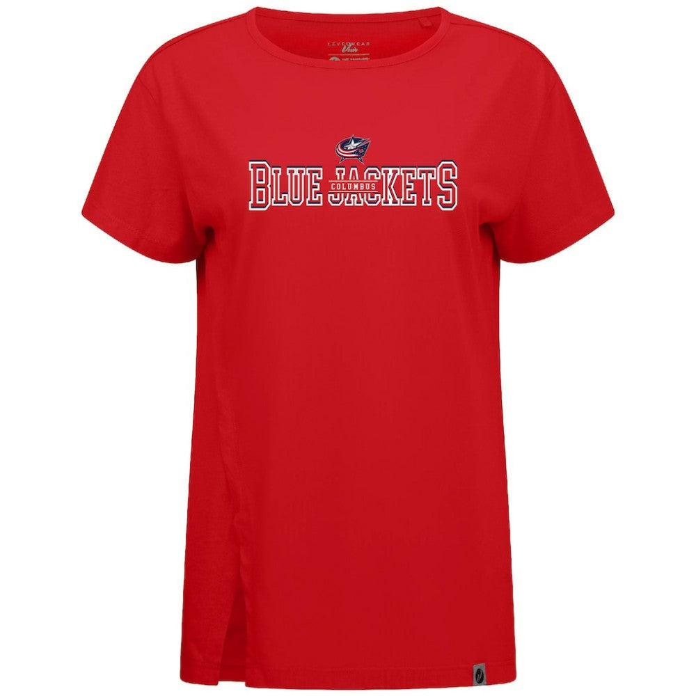 NHL Red Columbus Blue Jackets Levelwear Women's Influx Journey T-Shirt