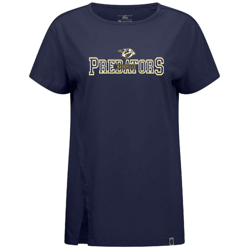 NHL Navy Nashville Predators Levelwear Women's Influx Journey T-Shirt