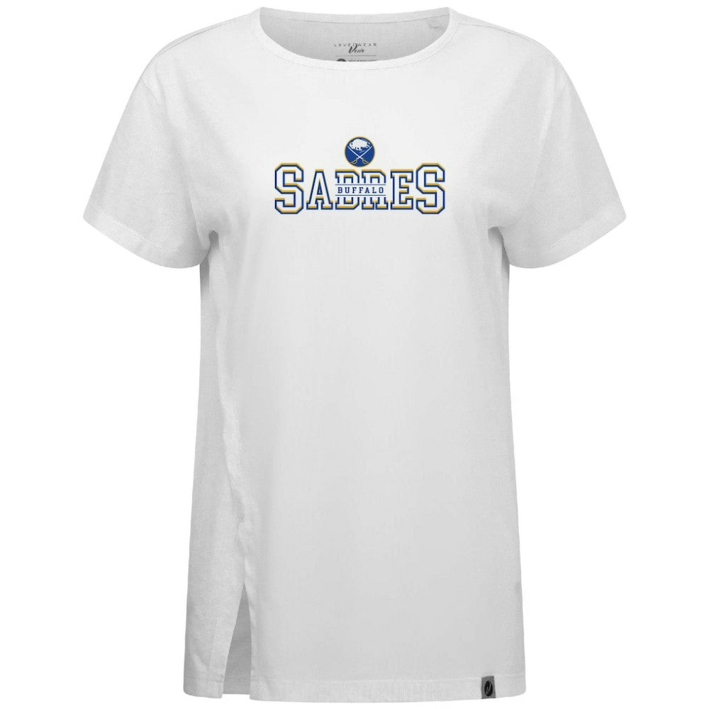 NHL White Buffalo Sabres Levelwear Women's Influx Journey T-Shirt