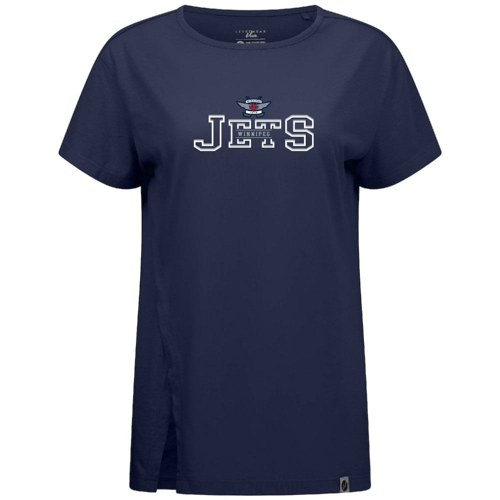NHL Navy Winnipeg Jets Levelwear Women's Influx Journey T-Shirt