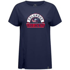 NHL Navy Columbus Blue Jackets Levelwear Women's Influx Banner Arch T-Shirt