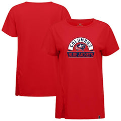 NHL Red Columbus Blue Jackets Levelwear Women's Influx Banner Arch T-Shirt