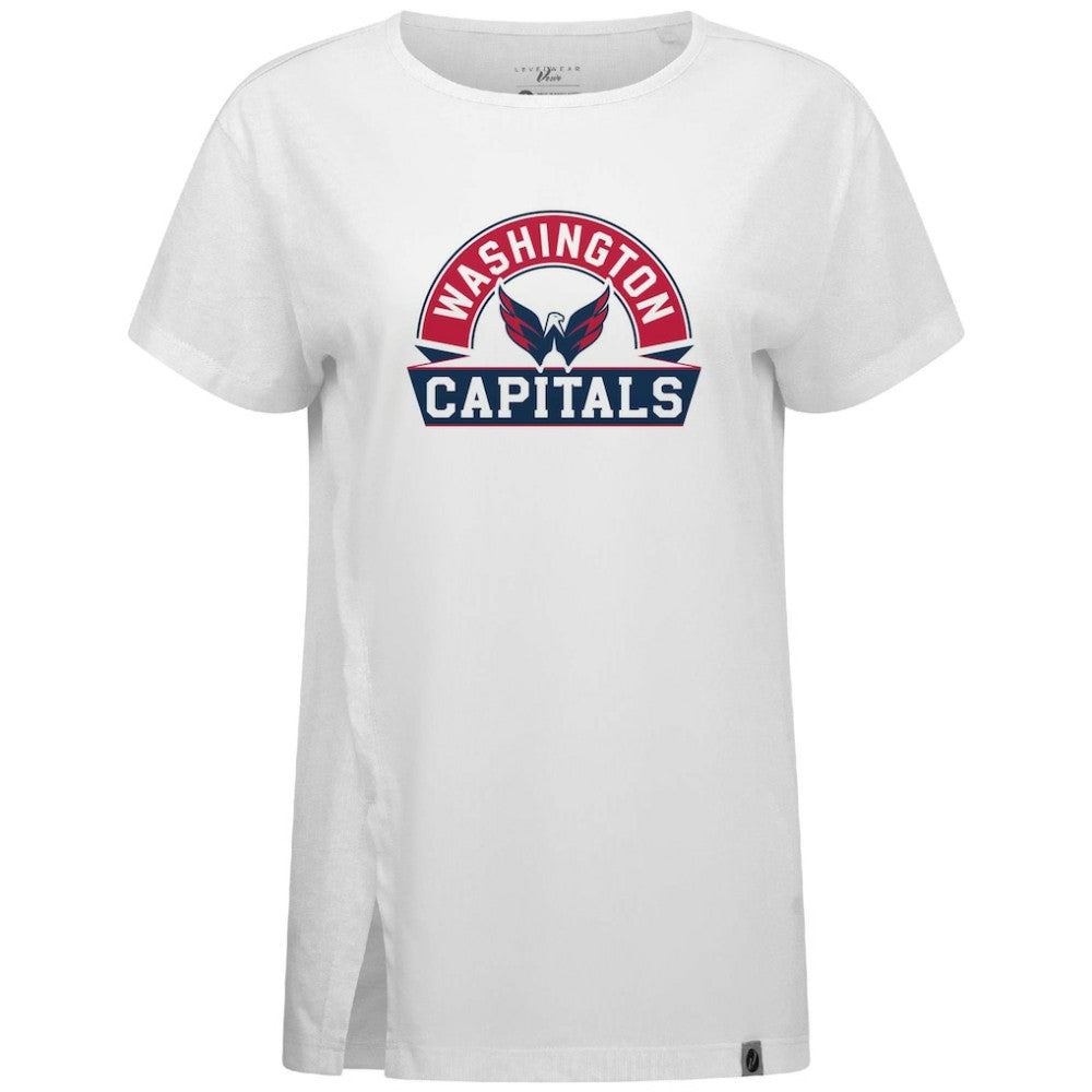 NHL White Washington Capitals Levelwear Women's Influx Banner Arch T-Shirt