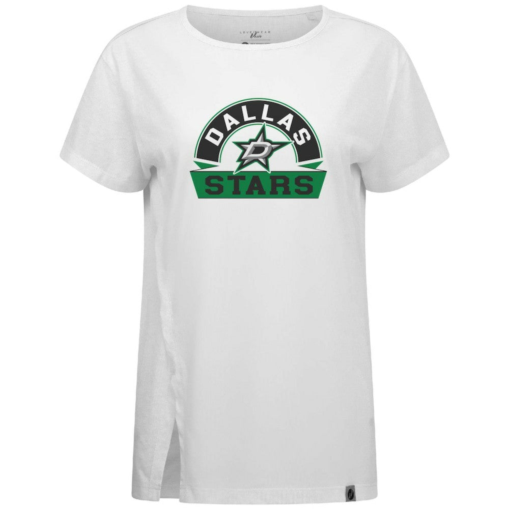 NHL White Dallas Stars Levelwear Women's Influx Banner Arch T-Shirt
