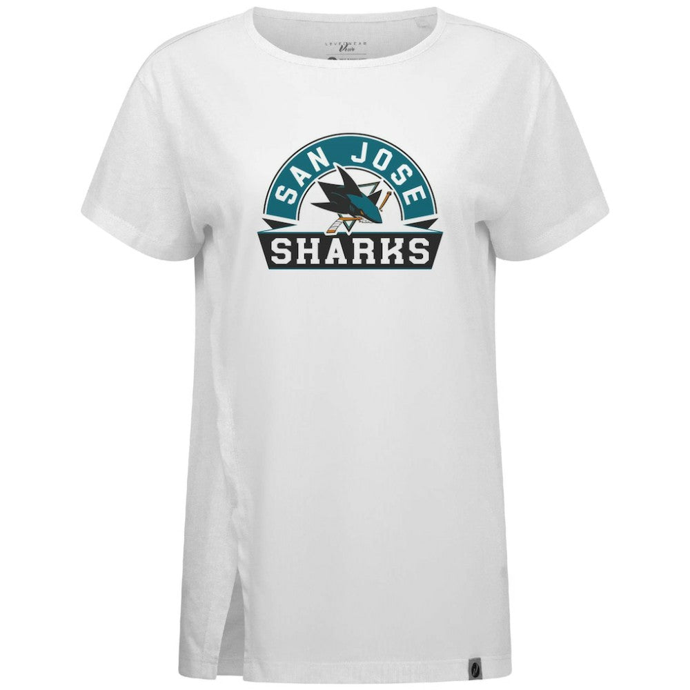 NHL White San Jose Sharks Levelwear Women's Influx Banner Arch T-Shirt