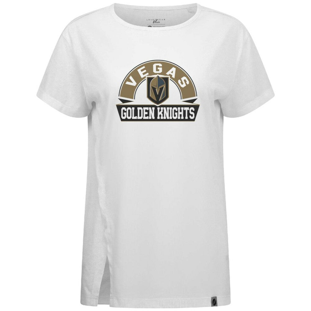 NHL White Vegas Golden Knights Levelwear Women's Influx Banner Arch T-Shirt