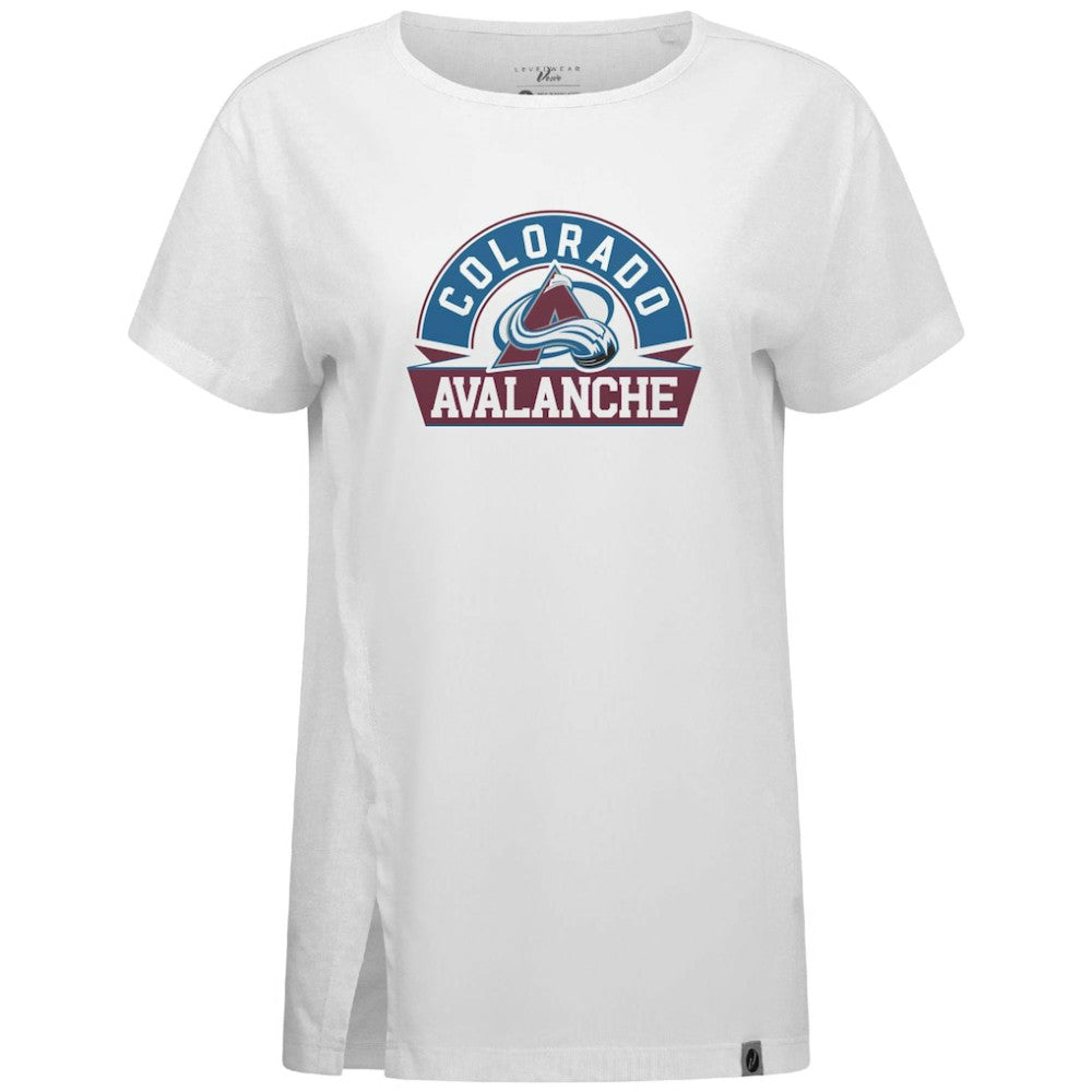 NHL White Colorado Avalanche Levelwear Women's Influx Banner Arch T-Shirt
