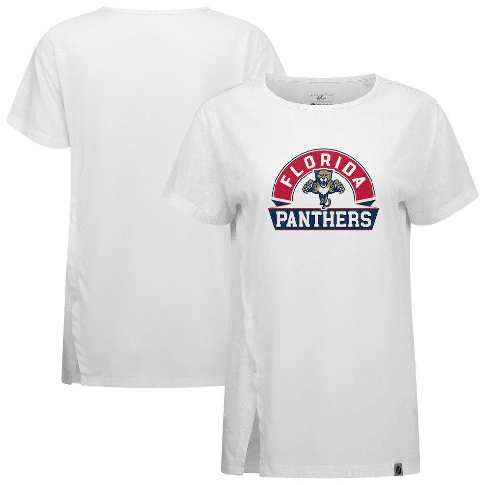 NHL White Florida Panthers Levelwear Women's Influx Banner Arch T-Shirt