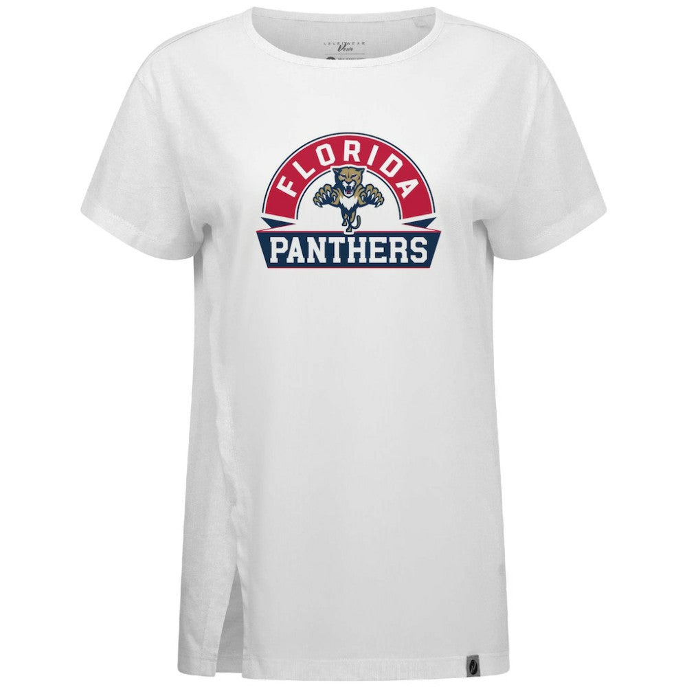 NHL White Florida Panthers Levelwear Women's Influx Banner Arch T-Shirt