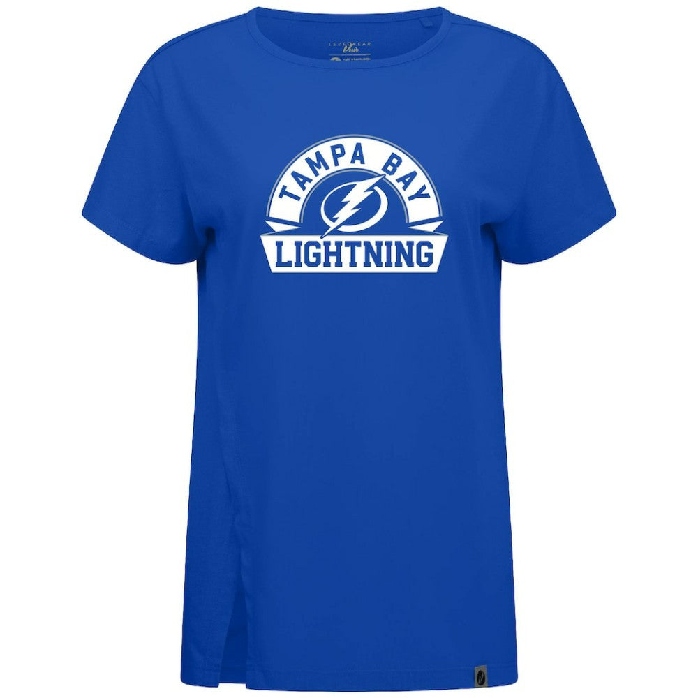 NHL Royal Tampa Bay Lightning Levelwear Women's Influx Banner Arch T-Shirt