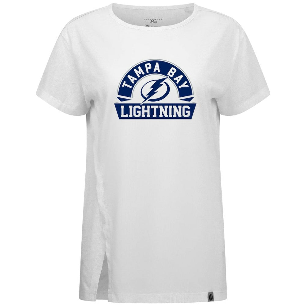NHL White Tampa Bay Lightning Levelwear Women's Influx Banner Arch T-Shirt