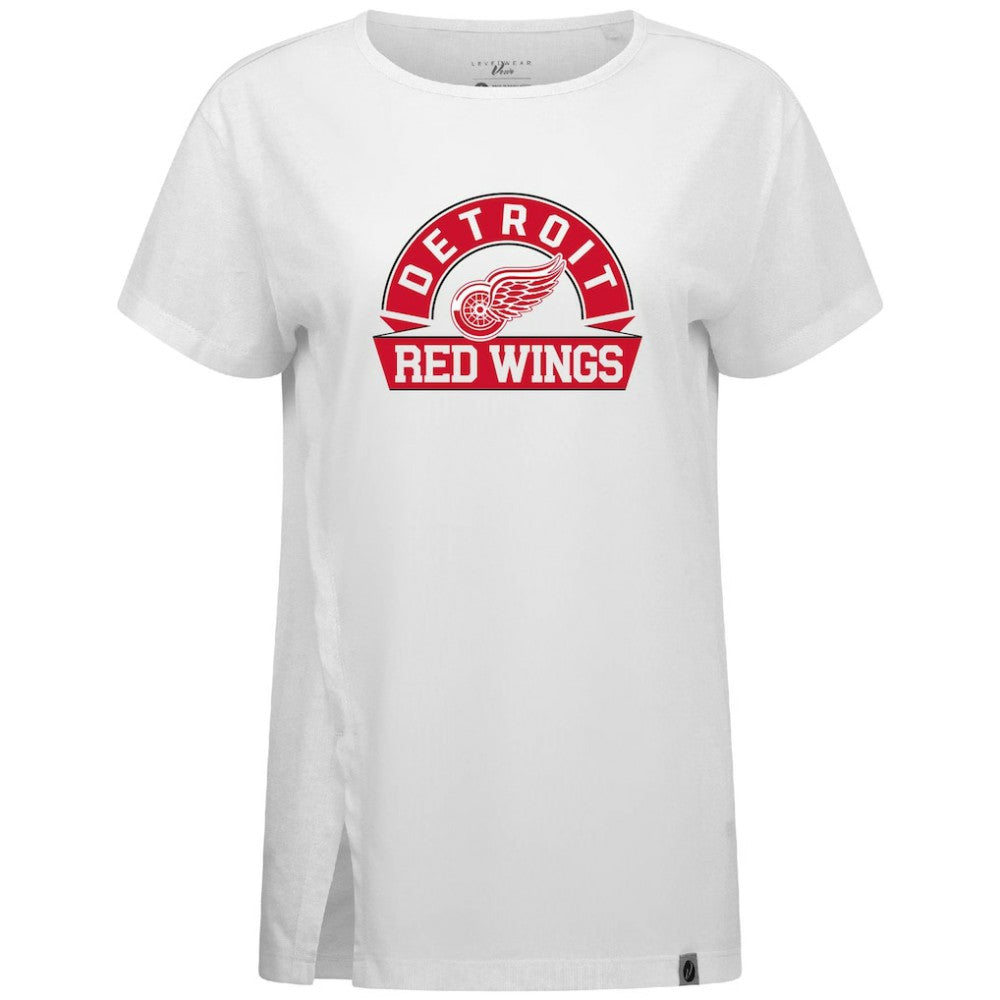 NHL White Detroit Red Wings Levelwear Women's Influx Banner Arch T-Shirt