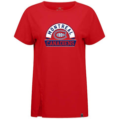 NHL Red Montreal Canadiens Levelwear Women's Influx Banner Arch T-Shirt