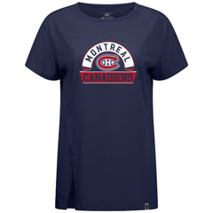 NHL Navy Montreal Canadiens Levelwear Women's Influx Banner Arch T-Shirt