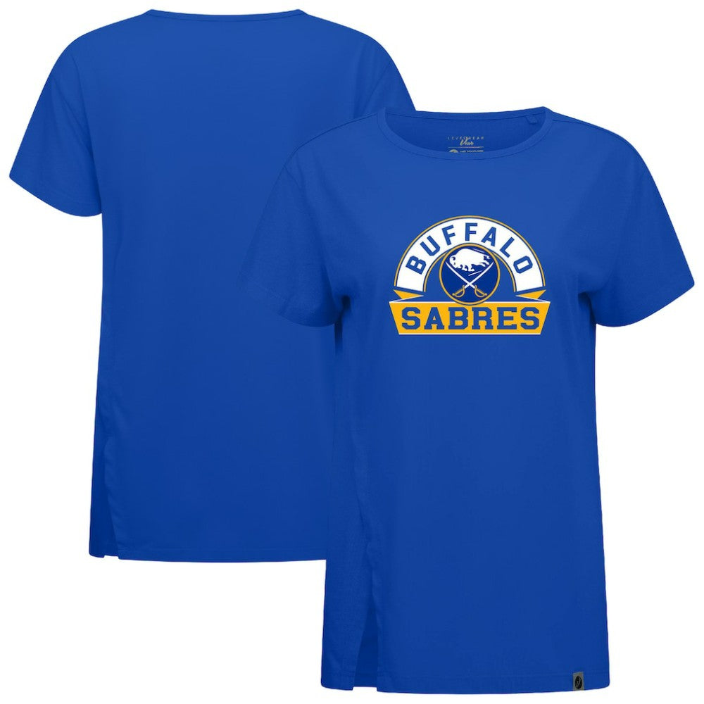 NHL Royal Buffalo Sabres Levelwear Women's Influx Banner Arch T-Shirt
