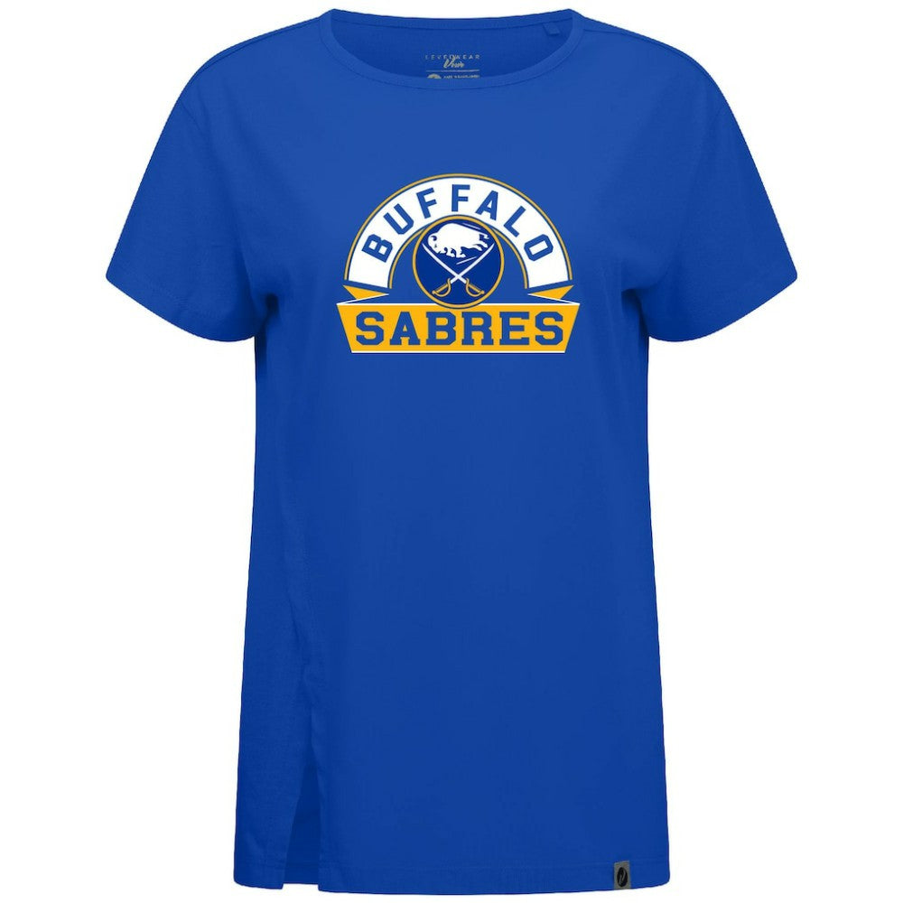 NHL Royal Buffalo Sabres Levelwear Women's Influx Banner Arch T-Shirt