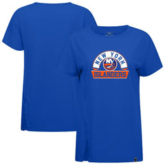 NHL Royal New York Islanders Levelwear Women's Influx Banner Arch T-Shirt