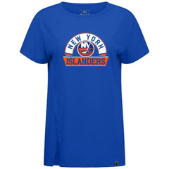 NHL Royal New York Islanders Levelwear Women's Influx Banner Arch T-Shirt