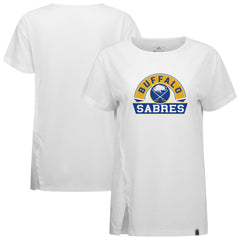 NHL White Buffalo Sabres Levelwear Women's Influx Banner Arch T-Shirt