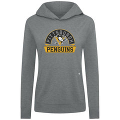 NHL Gray Pittsburgh Penguins Levelwear Women's Relay Banner Arch Pullover Hoodie