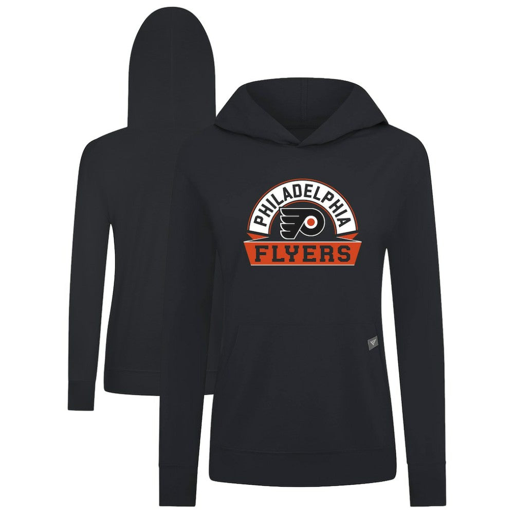 NHL Black Philadelphia Flyers Levelwear Women's Relay Banner Arch Pullover Hoodie