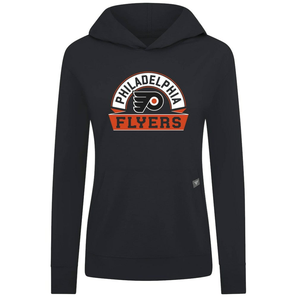NHL Black Philadelphia Flyers Levelwear Women's Relay Banner Arch Pullover Hoodie