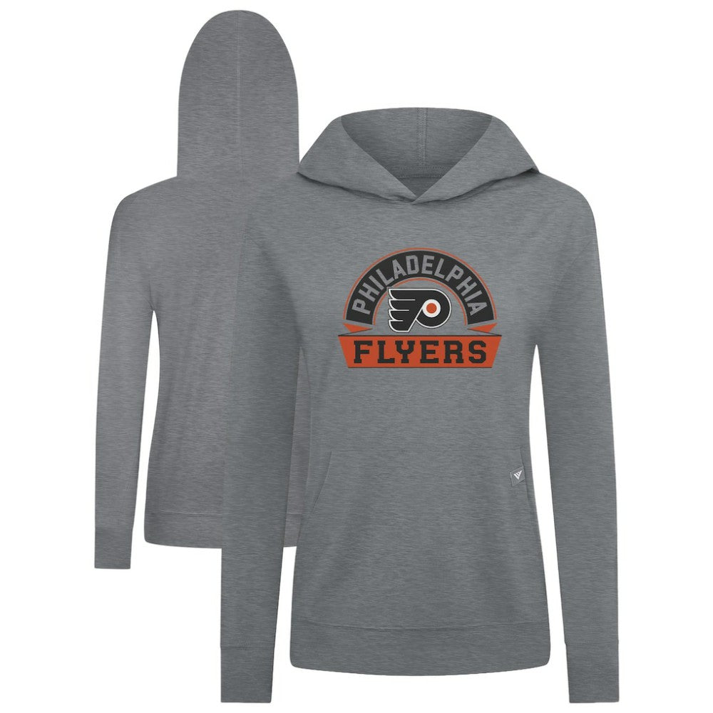 NHL Gray Philadelphia Flyers Levelwear Women's Relay Banner Arch Pullover Hoodie