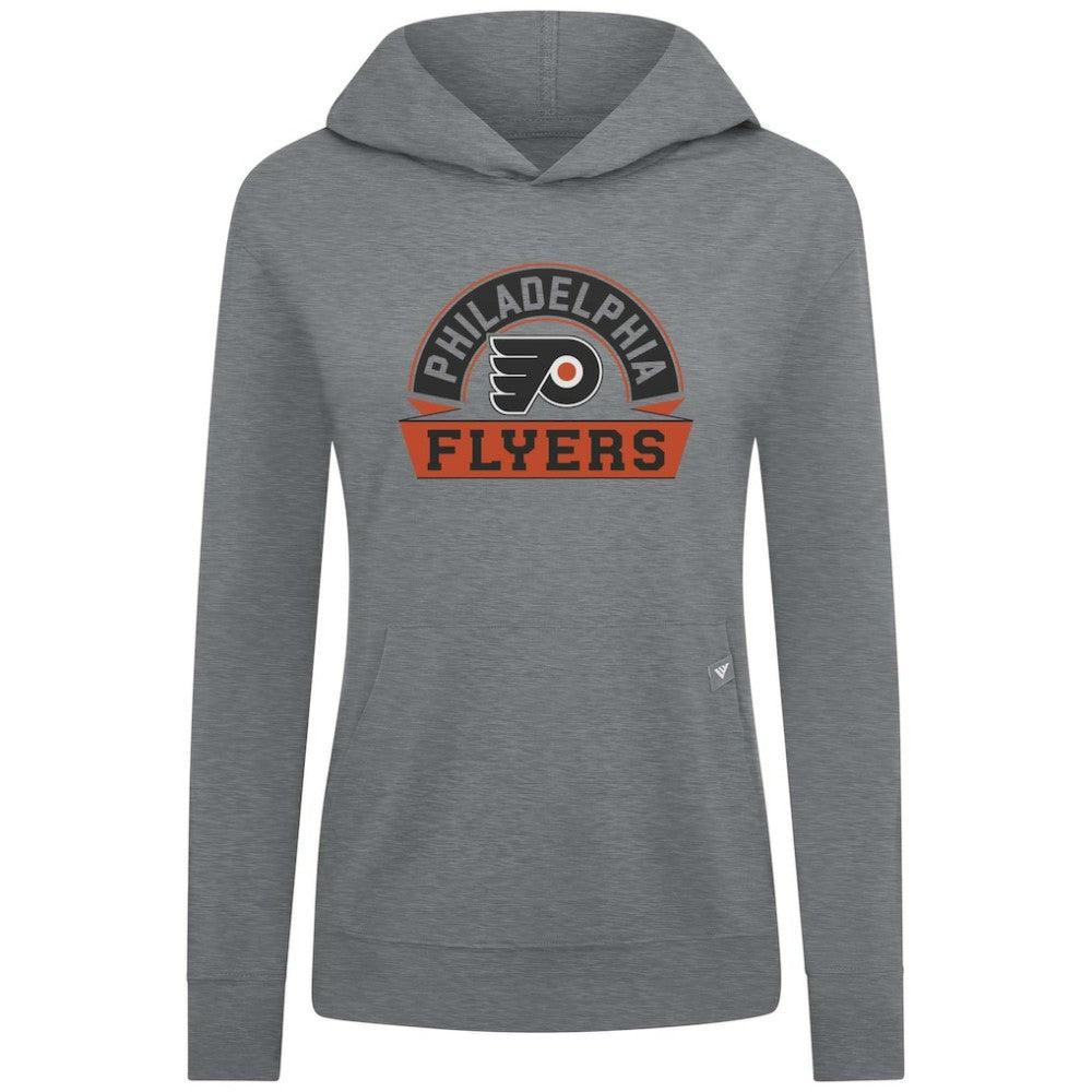 NHL Gray Philadelphia Flyers Levelwear Women's Relay Banner Arch Pullover Hoodie