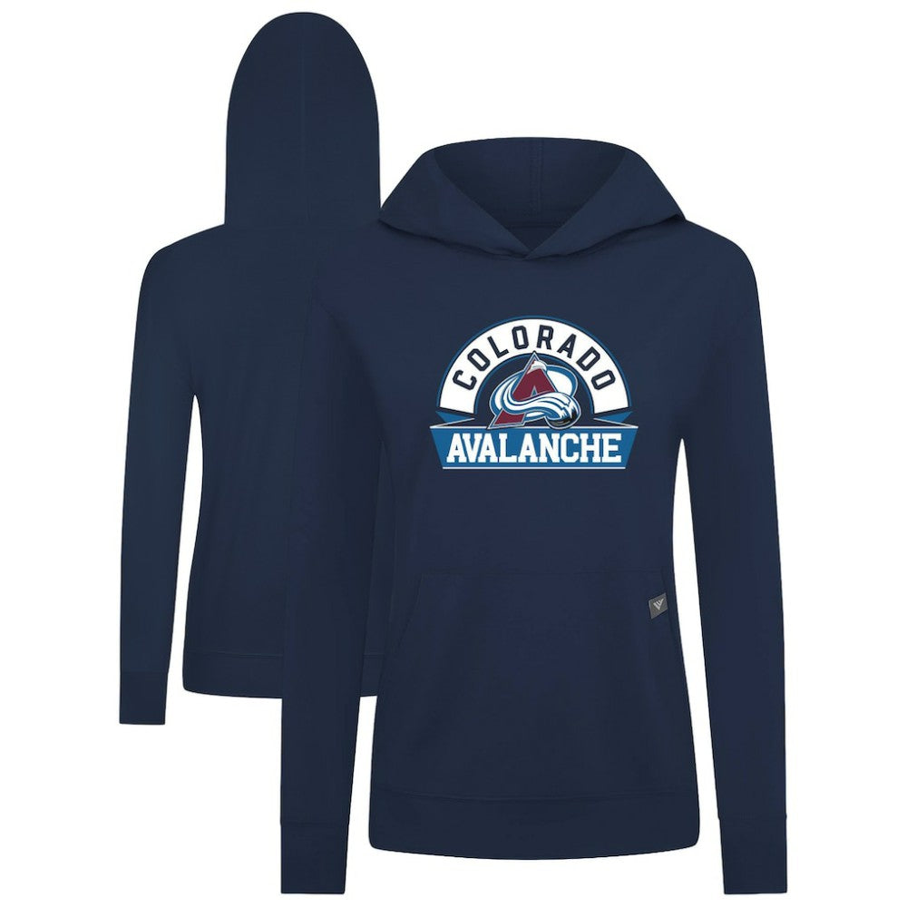 NHL Navy Colorado Avalanche Levelwear Women's Relay Banner Arch Pullover Hoodie