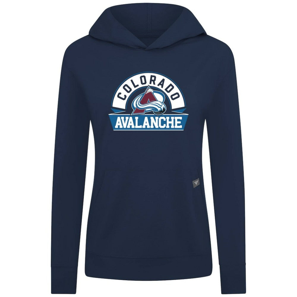 NHL Navy Colorado Avalanche Levelwear Women's Relay Banner Arch Pullover Hoodie