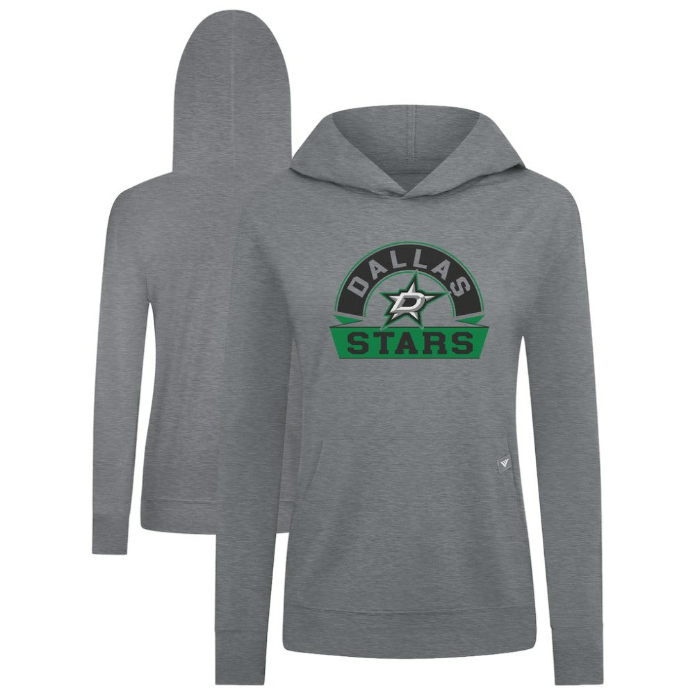 NHL Gray Dallas Stars Levelwear Women's Relay Banner Arch Pullover Hoodie