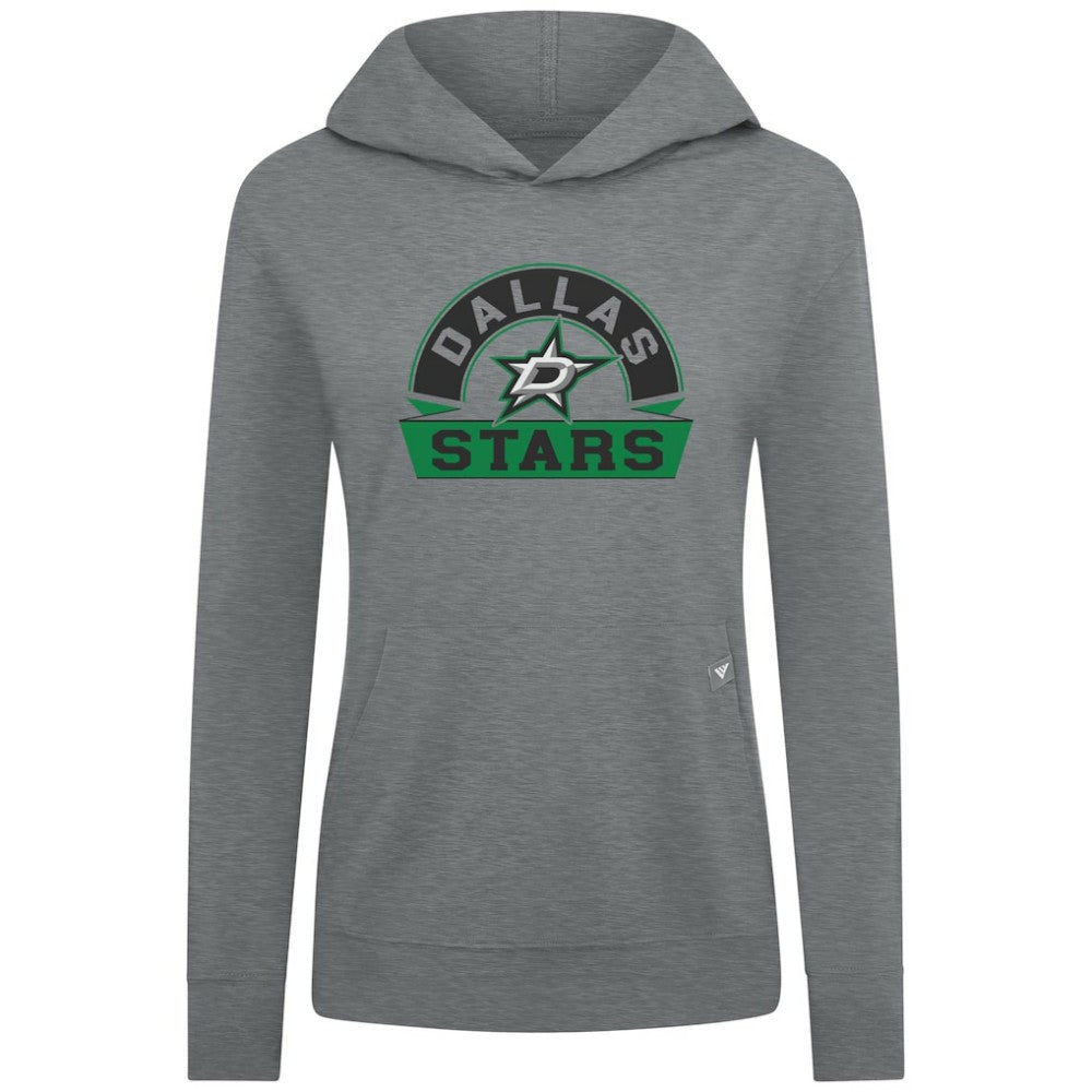 NHL Gray Dallas Stars Levelwear Women's Relay Banner Arch Pullover Hoodie