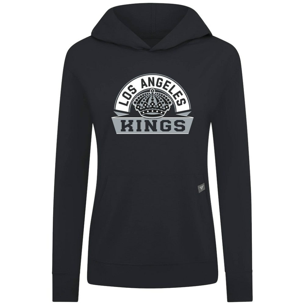 NHL Black Los Angeles Kings Levelwear Women's Relay Banner Arch Pullover Hoodie