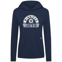 NHL Navy Winnipeg Jets Levelwear Women's Relay Banner Arch Pullover Hoodie