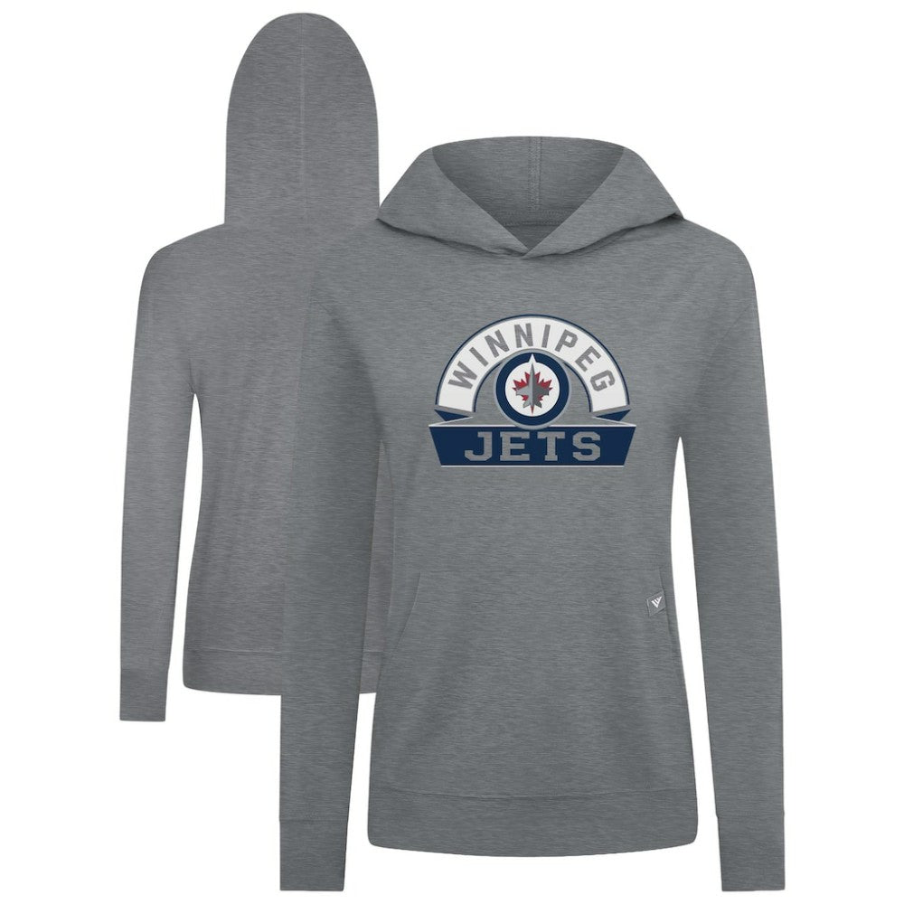 NHL Gray Winnipeg Jets Levelwear Women's Relay Banner Arch Pullover Hoodie