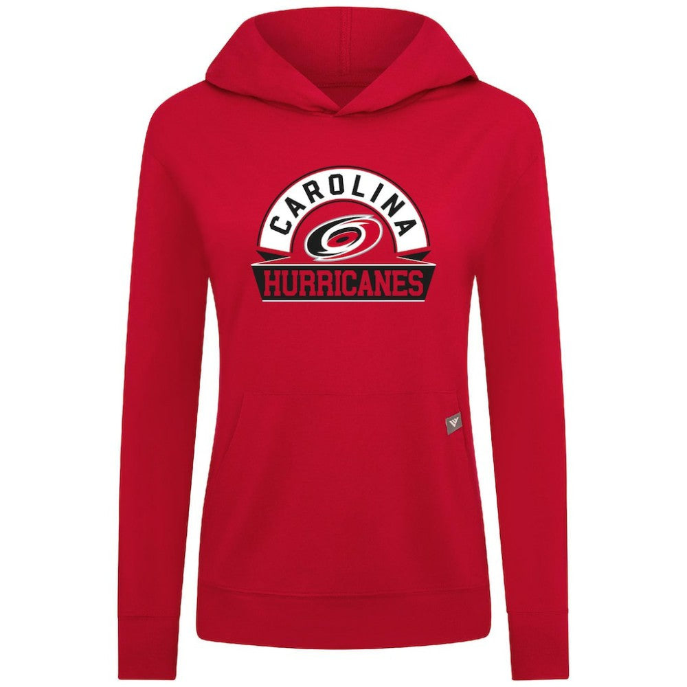NHL Red Carolina Hurricanes Levelwear Women's Relay Banner Arch Pullover Hoodie