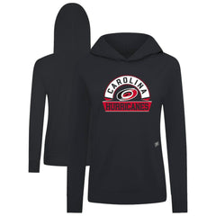 NHL Black Carolina Hurricanes Levelwear Women's Relay Banner Arch Pullover Hoodie