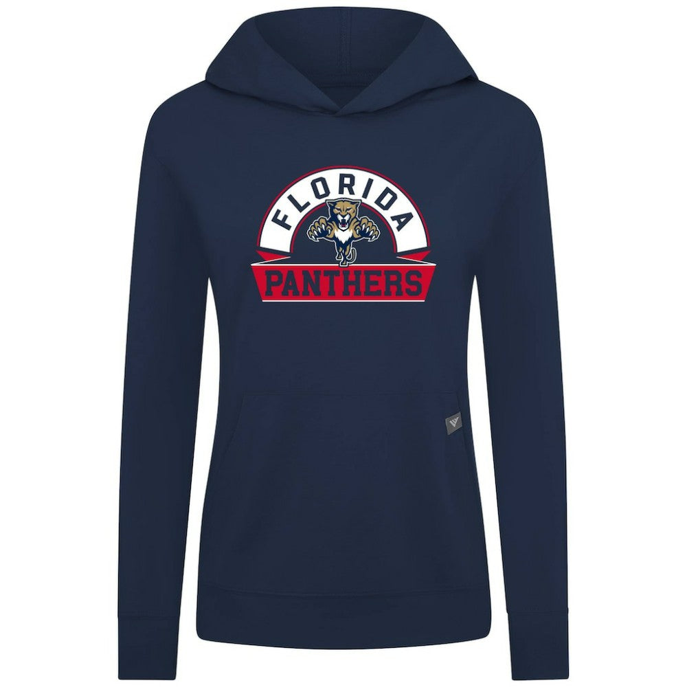 NHL Navy Florida Panthers Levelwear Women's Relay Banner Arch Pullover Hoodie