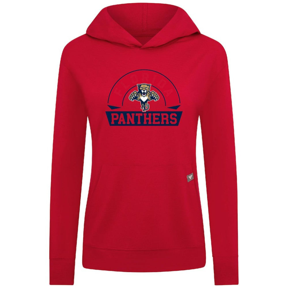 NHL Red Florida Panthers Levelwear Women's Relay Banner Arch Pullover Hoodie