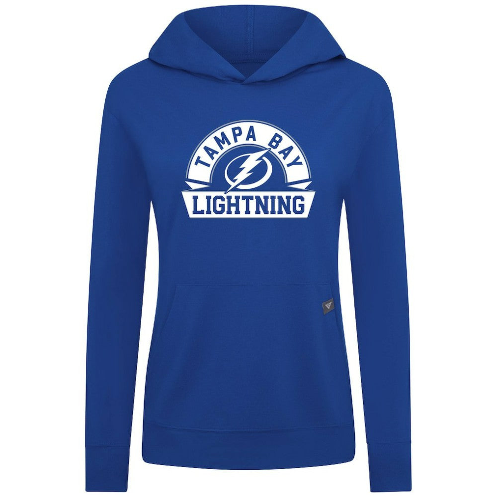 NHL Royal Tampa Bay Lightning Levelwear Women's Relay Banner Arch Pullover Hoodie