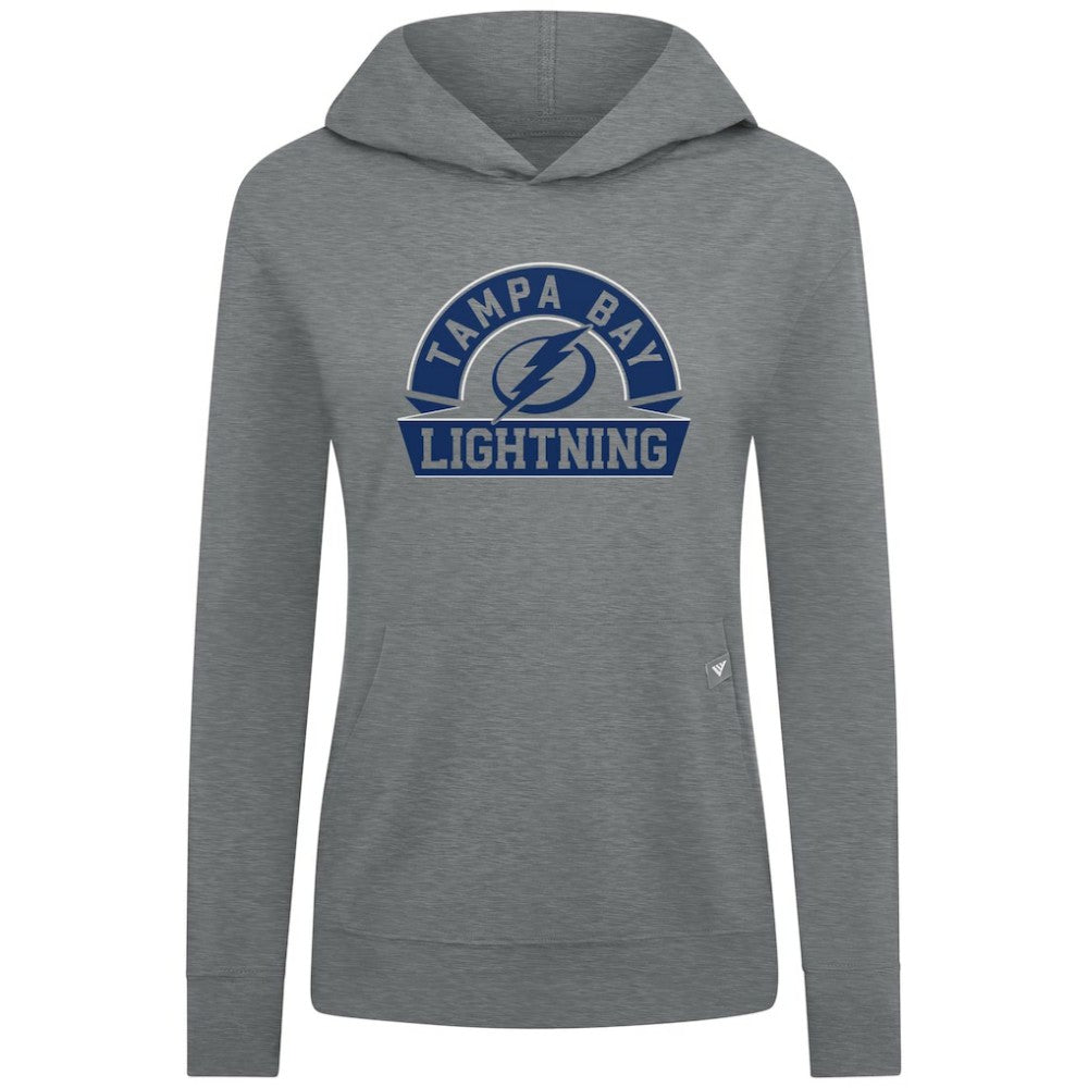 NHL Gray Tampa Bay Lightning Levelwear Women's Relay Banner Arch Pullover Hoodie