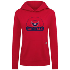 NHL Red Washington Capitals Levelwear Women's Relay Banner Arch Pullover Hoodie