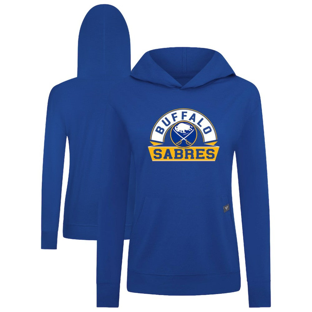 NHL Royal Buffalo Sabres Levelwear Women's Relay Banner Arch Pullover Hoodie