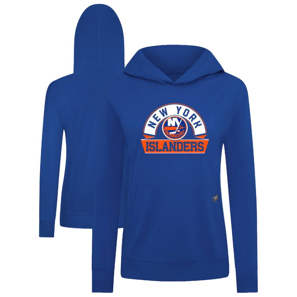NHL Royal New York Islanders Levelwear Women's Relay Banner Arch Pullover Hoodie