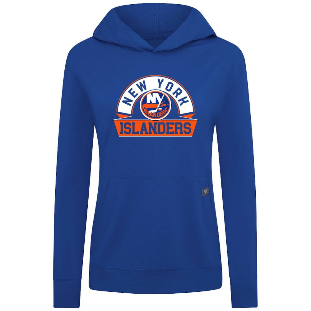 NHL Royal New York Islanders Levelwear Women's Relay Banner Arch Pullover Hoodie