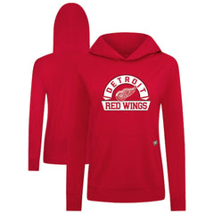 NHL Red Detroit Red Wings Levelwear Women's Relay Banner Arch Pullover Hoodie
