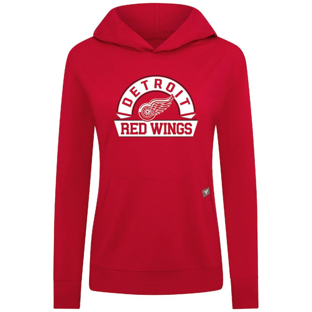NHL Red Detroit Red Wings Levelwear Women's Relay Banner Arch Pullover Hoodie