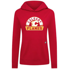 NHL Red Calgary Flames Levelwear Women's Relay Banner Arch Pullover Hoodie